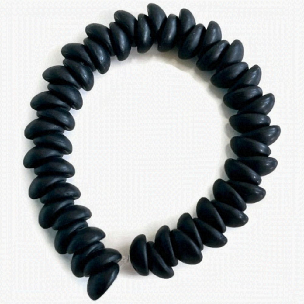 As Low As $2 Matte Black Two Hole Piggy Beads Beads 8mm x 4mm (50)